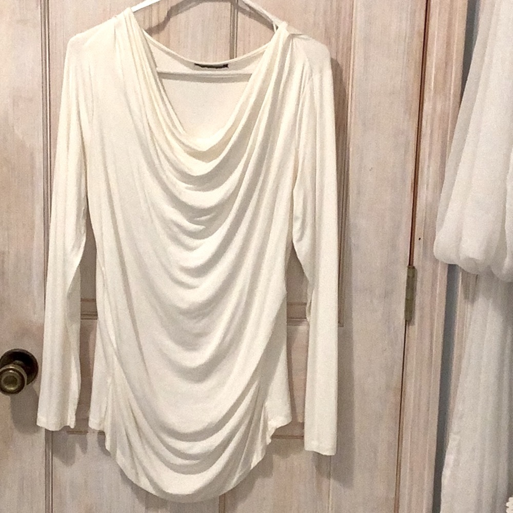 Adrianna Papell Cream, long sleeve shirt